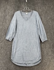 J Crew Long Sleeve Chambray Shift Dress Women’s XS Coastal Preppy