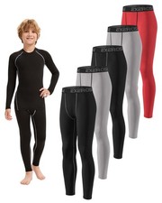 Youth Boys' Compression Leggings Pants Tights for Sports Boys Athletic Leggin...