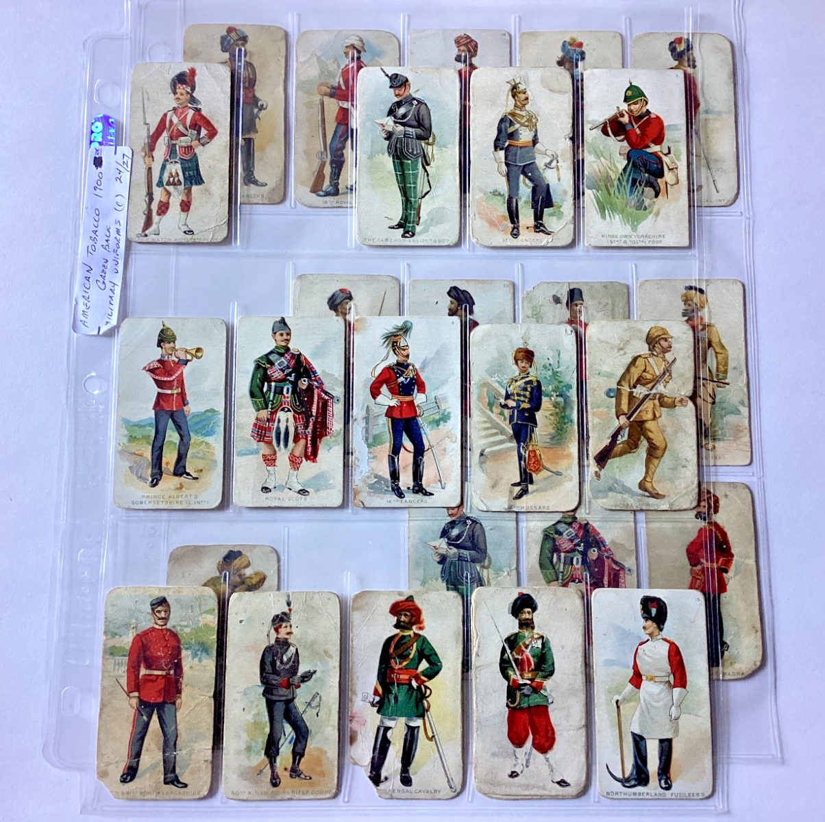Lancer Infantry American tobacco cards, military uniforms 1900 Nr set 24/27~LANCERS ...