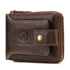 Mens Genuine Leather Bifold Wallet RFID Around Zipper Credit ID Card Holder US