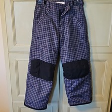 Cherokee Kids Snow Pants M 8/10 Blue Check Insulated Winter Ski Outdoor