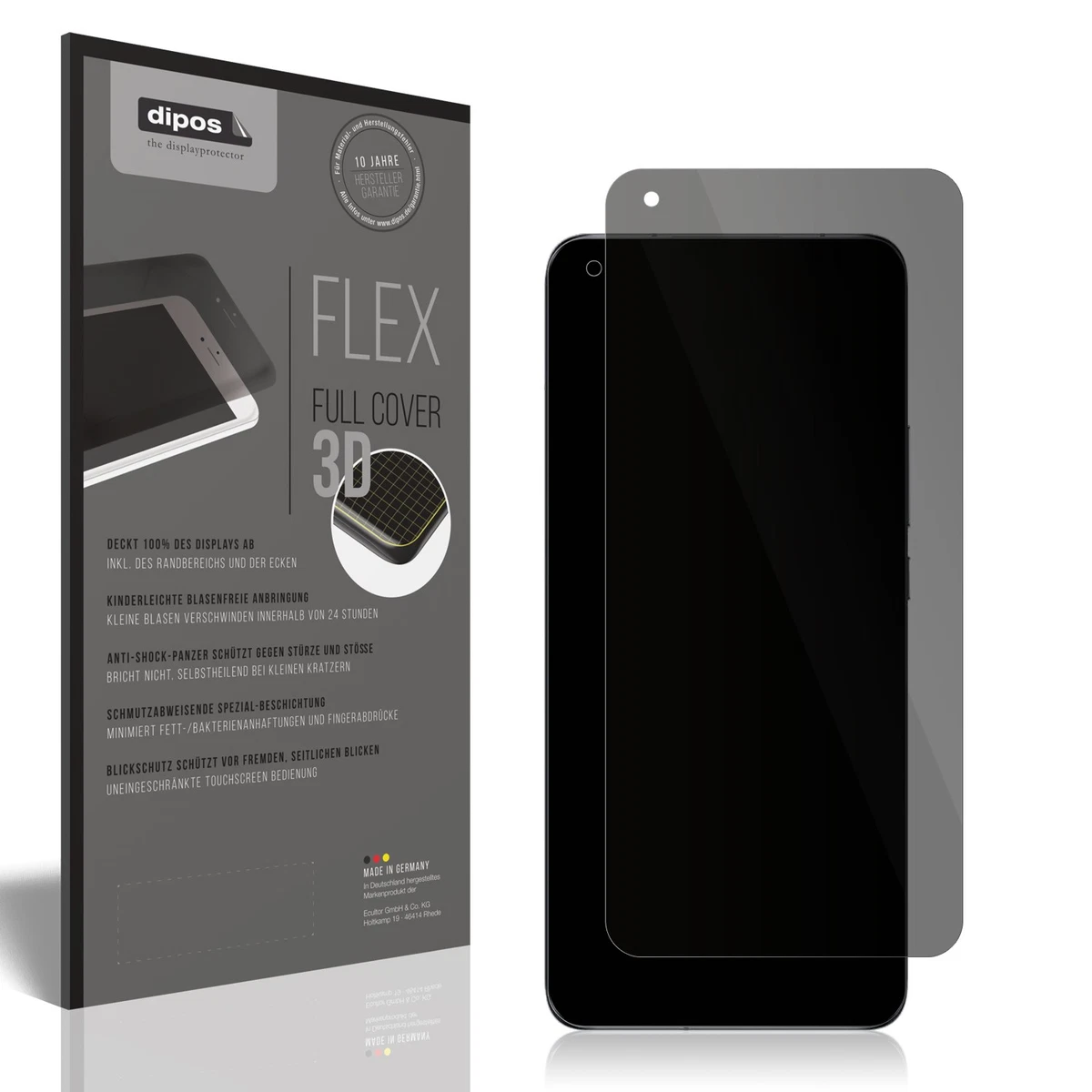 Dipos - 4x Pellicola Protettiva Compatibile Con Xiaomi Redmi K30 5g Pellicola Di Protezione Cristallo 2x Anteriore 2x Posteriore 4051837490607