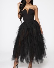 Fashion Nova Caught My Eye Tube Maxi Dress Sz. M