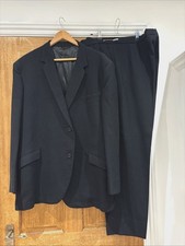 Vintage men’s 2 Piece Suit Navy Striped W42 Inches Chest 46 Inches Inside Leg 30