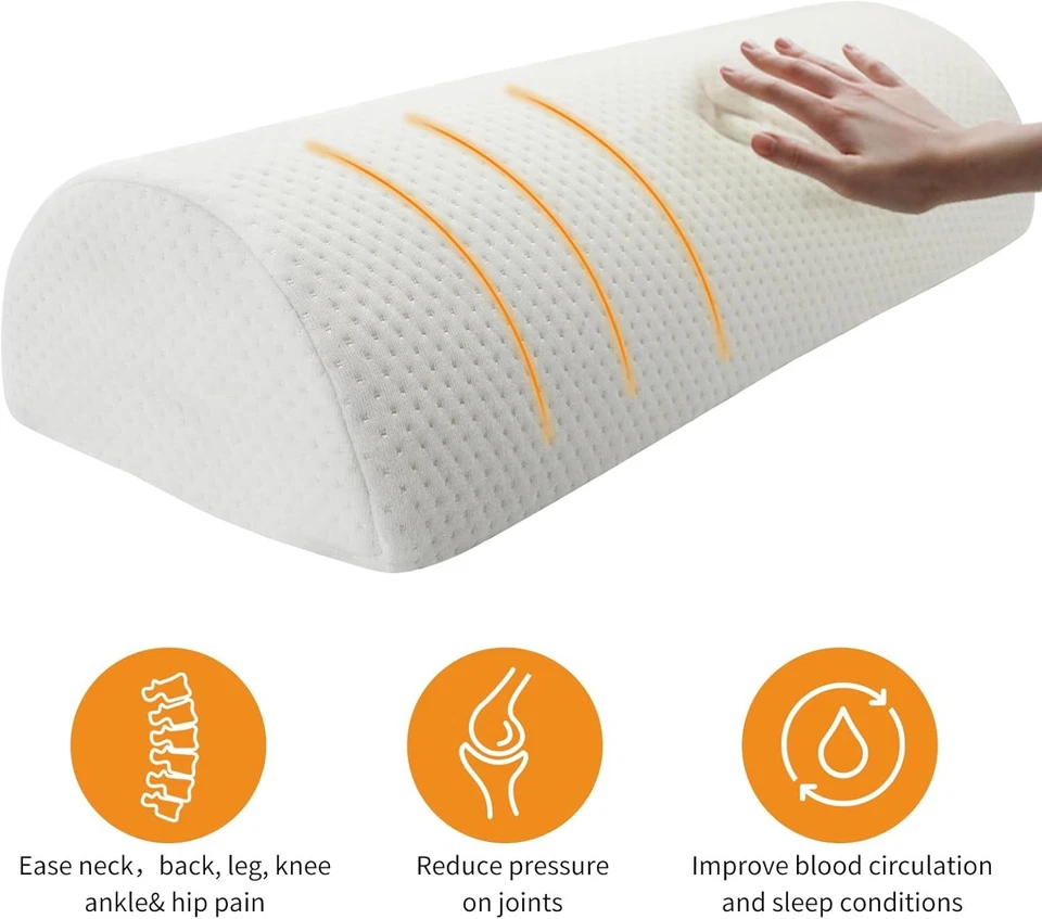 Almohada Half Moon Refuerzo - Perfecta para Piernas, Rodillas, 20.5 x 8 x 4.5, Blanca  Foto 2 de 4