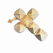 Masonic Orb Charm Ball Pendant Fob Freemason Gold Plate. Rare And Collectible