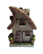 Miniature Fairy Garden 4.25 Gray Cottage w/ Thatched Roof - Buy 3 Save $5