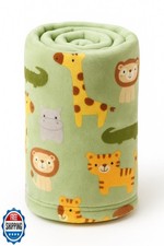 Green Jungle Plush Baby Blanket for Infant Unisex, Soft Toddler Blanket, Keep