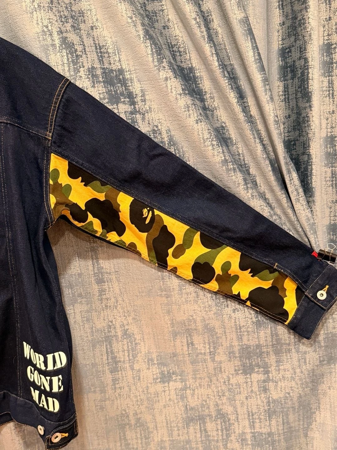 BAPE Multi Motif Loose Fit Denim Jacket Indigo Men's -L image 13