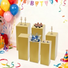 6Pcs Display Pedestal Stands Multi-function Showing Pillars for Birthday Wedding