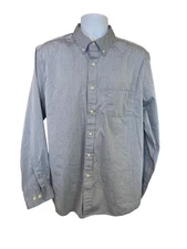 Saddlebred Traveler Shirt L Gray Button Up Classic Fit Cool Tech Corpcore