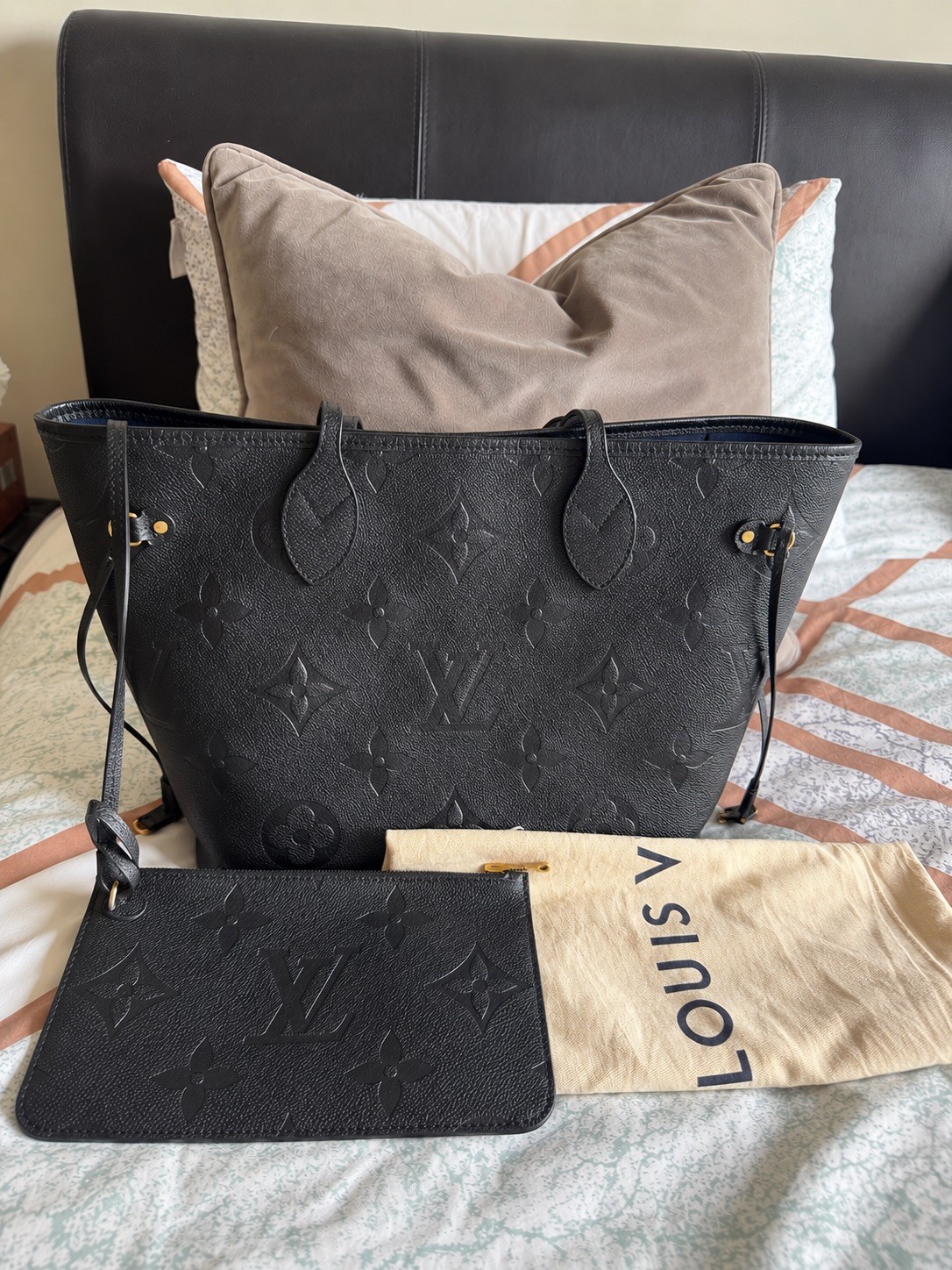 Louis Vuitton Neverfull MM Black Empreinte Leather
