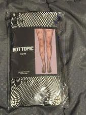 Hot Topic Black Skull Fishnet Tights One Size Fits Most New In Package