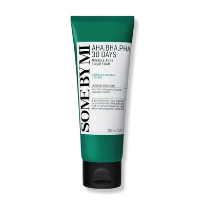 SOME BY MI AHA BHA PHA 30 Days Miracle Acne Clear Foam   3.38oz, 100ml   Korean