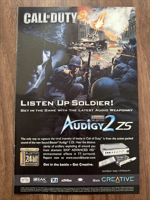 Audigy 2 ZS Print Ad PC Gaming Audio Weaponry Call of Duty 24 Bit Sound