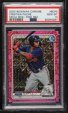 2020 Bowman Mega Box Pink Mojo Refractor /199 Cristian Pache PSA 10 GEM MT uk2