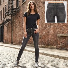 Rock Revival Carla Legging Jean Women 28 Blk Skinny Stretch Dark Wash Rhinestone