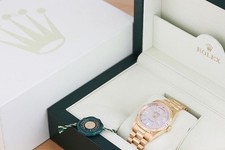 ROLEX MENS DAYDATE 18238 SILVER DIAL 18K YELLOW GOLD PRESIDENT DOUBLE QS WATCH 6