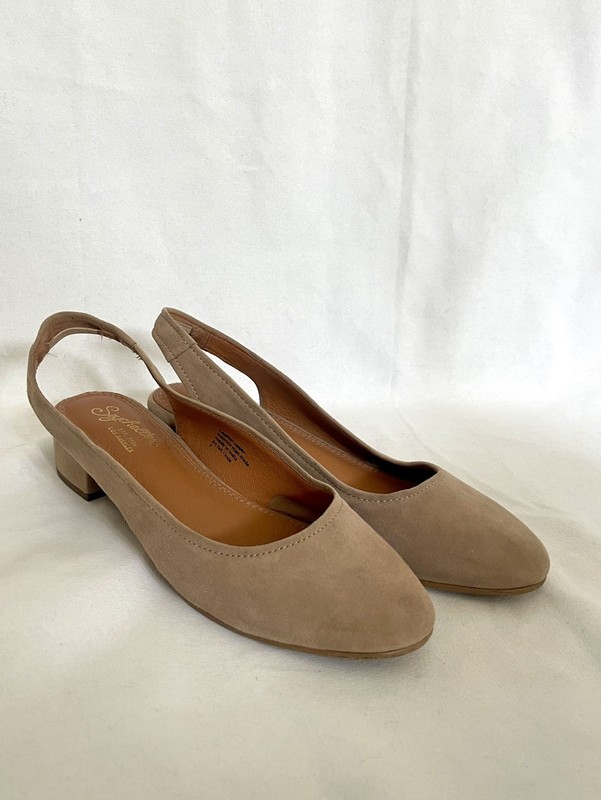 Seychelles Women's Electric Dress Pump suede slingback nude Shoes Size 7