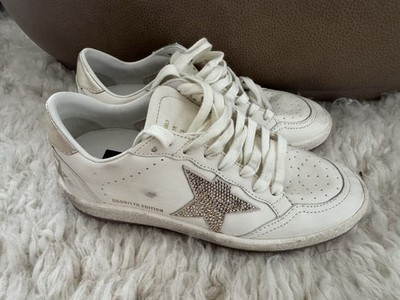Golden Goose Ball Star Sneakers Gold Swarovski Crystal Women EU 37