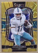 JAYLEN WADDLE PREMIER LEVEL GOLD PRIZM CARD #7/10 - 2025 PANINI SELECT FOOTBALL