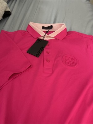 NWT G/FORE Mens Large DGP Pink Essential Tech Short Sleeve Golf Polo Shirt New