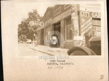 Manteca, California CA City Garage Gas Station Original Photograph