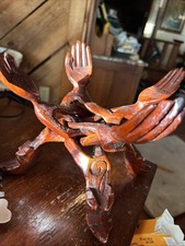 Wood Crafted Bowl Holder Stand