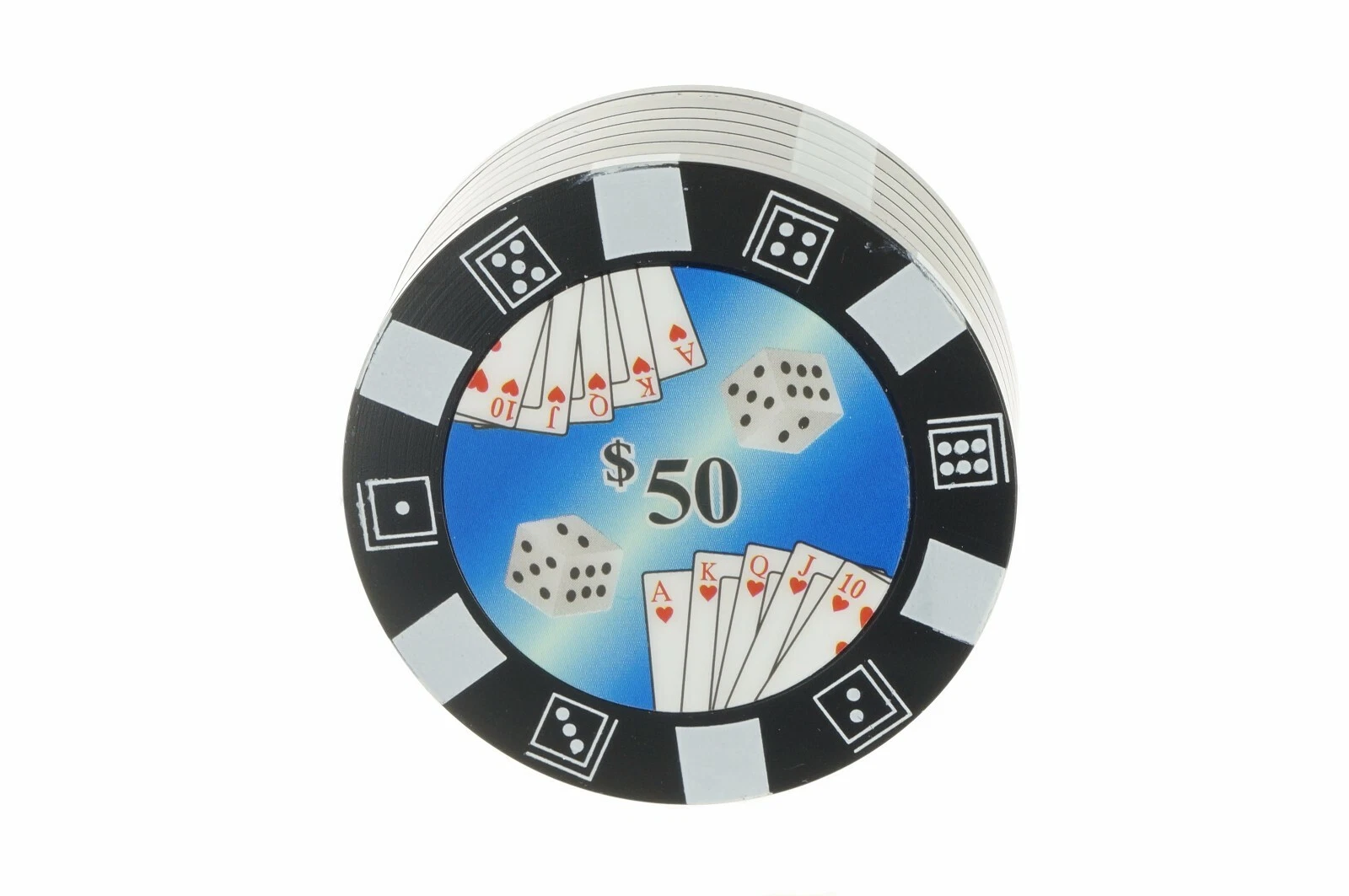 8PC 1.6" Poker Chip Spice Grinder 3 Parts USA SELLER GR014