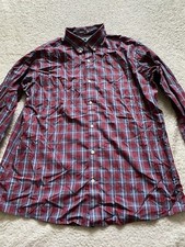 Eddie Bauer Men Classic Fit Plaid Long Sleeve Button-Down Shirt Size XL