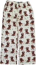 Dachshund Unisex Lightweight Cotton Blend Pajama Bottoms- Medium