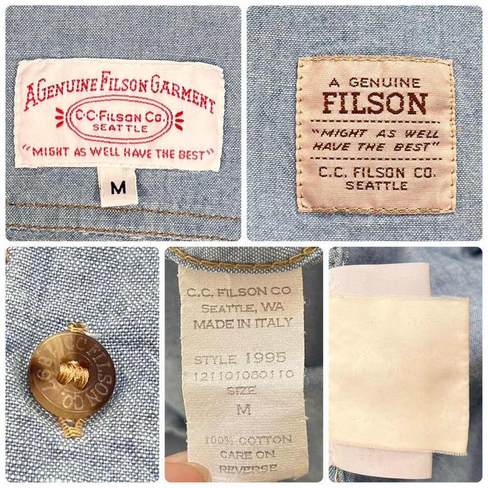FILSON Safari Shirt Chambray Blue Cotton Size M Used From Japan eBay