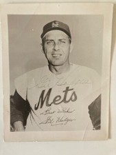 Gil Hodges NY Mets - Autograph 4x5 w JSA Extremely Scarce