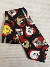 1996 Looney Tunes Mania Adult Necktie Valentines Hearts Bugs Bunny Taz Tweety