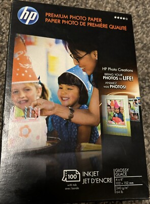 HP Q1990A GLOSSY 4''X6'' PREMIUM PHOTO PAPER PACK OF 100 NEW
