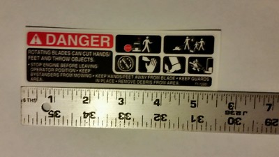 Reproduction Lawn-Boy Mower Silver Series Danger Deck Warning Decal. 71-1280
