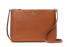 New Kate Spade Leila Crossbody Pebble Leather Warm Gingerbread