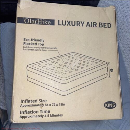 OlarHike 18 inch King Size Air Mattress with BuiltinPump, Black eBay
