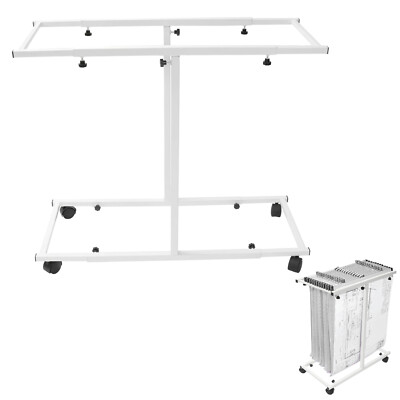 Steel Adjustable Mobile Blueprint Storage Rack Plan Holder White For any office