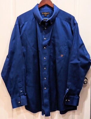 ariat royal blue dress shirt Western Button Down Long Sleeve Men Size XXL Navy blue Style:EE00685BK Size - XL Summer wedding guest dresses! It is slim through