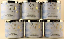 QTY 6 Bath Body Works White Barn BLUE SKY BREEZE 3 Wick 14.5 Oz Scented Candle