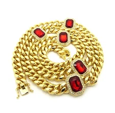 NEW 30" RUBY MIAMI CUBAN LINK CHAIN.