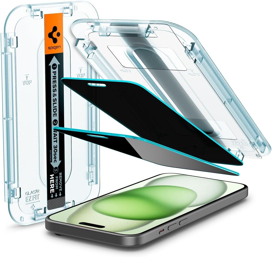 Tempered Glass Screen Protector [GlasTR EZ FIT - Privacy] Designed for iPhone 15