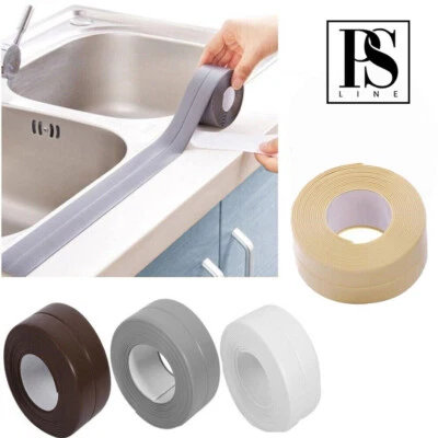 Bath Kitchen Caulk Tape Sealant Strip PVC Self Adhesive Toilet Wall Sealing Tape
