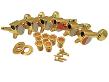 Gold 6 ILR Modern Style Tuning Pegs with oval Button