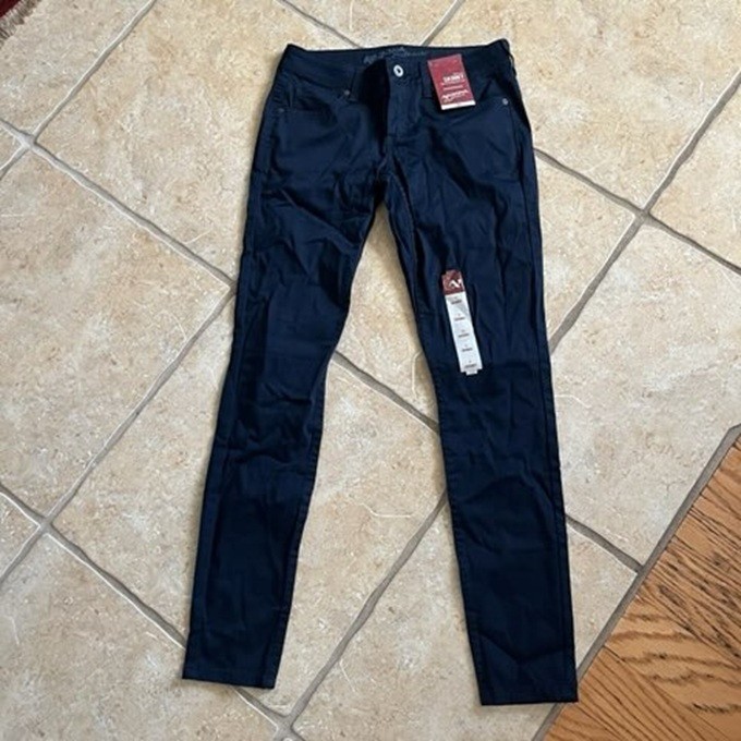 Skinny Jeans Dark Blue Denim Arizona sz 1 Jrs 7in Mid Rise Slim Jeans