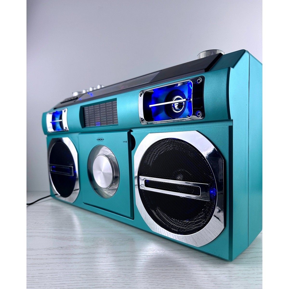 Studebaker SB2149 Teal Portable Boombox CD Player Bluetooth AM FM
