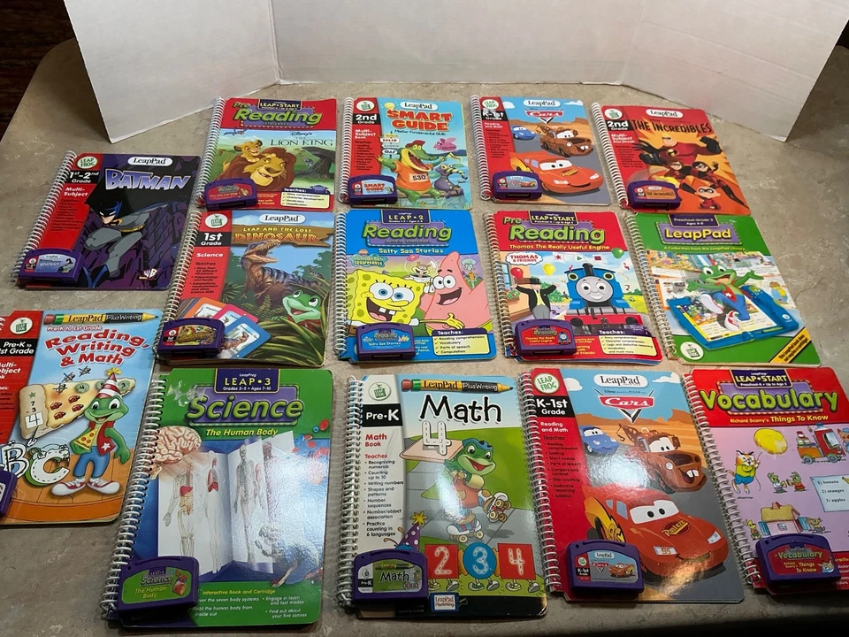 Huge Lot of LeapPad Books With Cartridges SpongeBob Batman Cars Lion King - Image 4 of 4