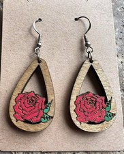 Earrings, Roses, Flowers, Floral Dangle, Earrings, Jewelry Fashion