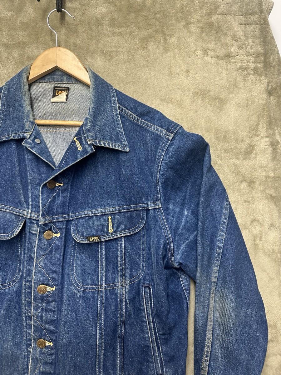 Vintage Lee Denim Jacket 46R Thrashed rugged 70s 80s Made In USA